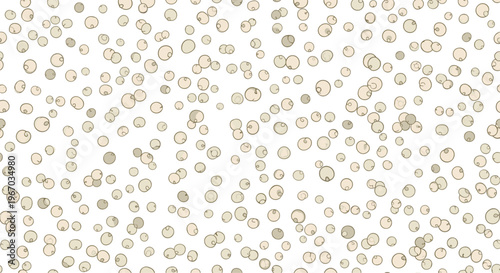 Seamless pattern of white peppercorns or small round grains scattered on white background for culinary spice and food seasoning related design.