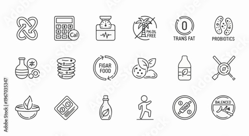 Collection of health and food icons