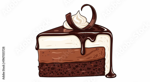 Decadent layered chocolate cake with rich frosting and ganache