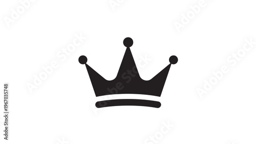 Crown icon with simple black silhouette and clean white background, representing royalty or victory featuring royal, king, queen with monarch and