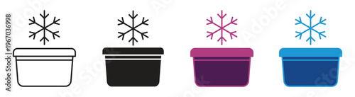 Frozen food icon set , vector illustration.