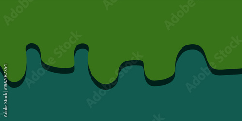 Green Slime Drip Background With Teal Liquid Wave Abstract Paint Texture For Design