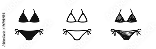 Stylish Bikini Swimsuit Icon Pack for Summer Beachwear Designs and Lifestyle
