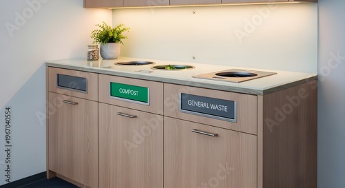 Modern office waste management system promoting strong ESG principles and a committed approach towards zero waste initiatives for a sustainable future