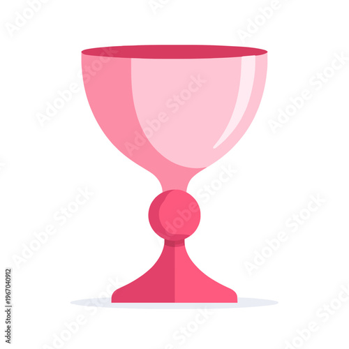 Pink Goblet Vector Illustration - Isolated Chalice with Clean Design, Holy Grail Icon, Elegant Cup, Minimalist Graphics, Fine Dining Drinkware, Simple Pink Goblet Image for Your Creative Design