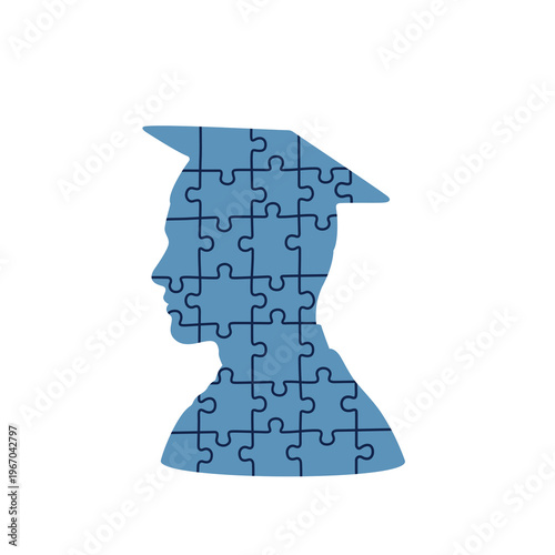 Graduate Student Mind Puzzle Concept