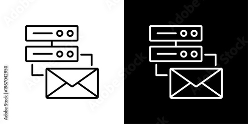 Email Hosting Icon Sheet Black And White