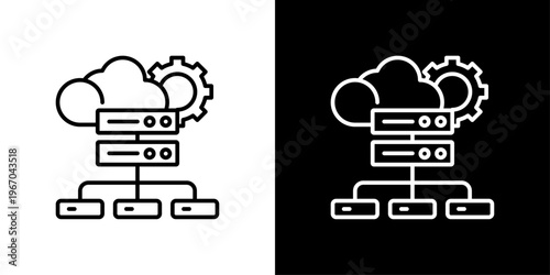 Data Center Icon Sheet Black And White