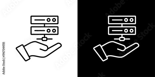 Hosting Service Icon Sheet Black And White