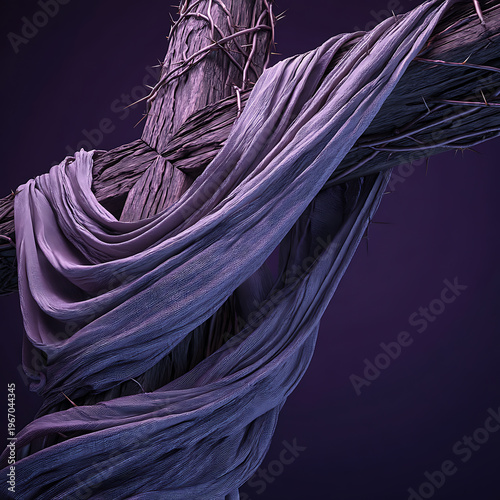 A rough cross and intricate thorns