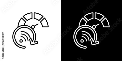 Bandwidth Icon Sheet Black And White