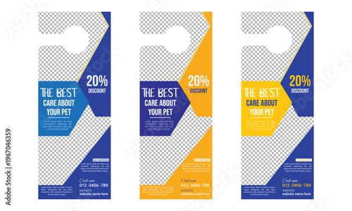 Pet Care Door Hanger Template Design