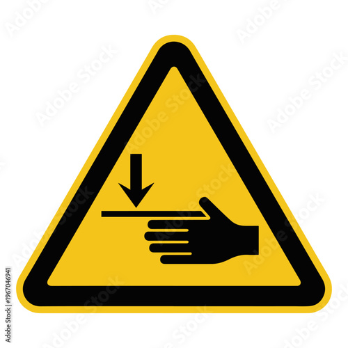 hand crushing warning safety sign