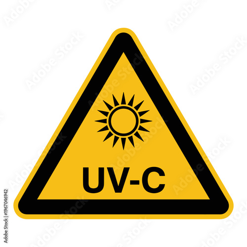 uv c radiation warning sign disinfect light icon