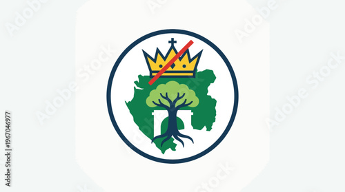 Symbolic Logo Depicting Republic Democracy and Abolition of Monarchy