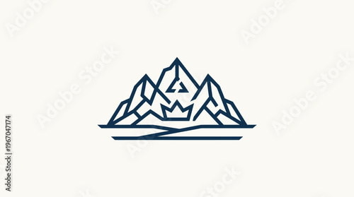Minimalist Mountain Range Logo Design