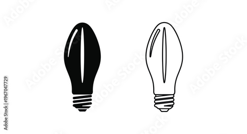 black and white light bulbs on a white background Vector