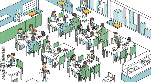 Medical Professionals Collaborating in a Modern Hospital Setting.