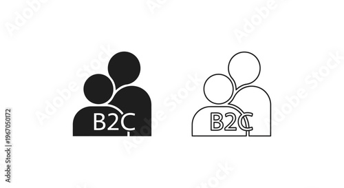 b2c business to consumer icons Vector