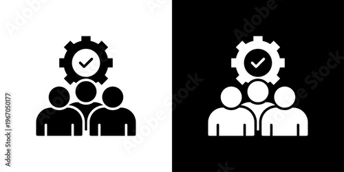 Team Building Icon Sheet Black And White