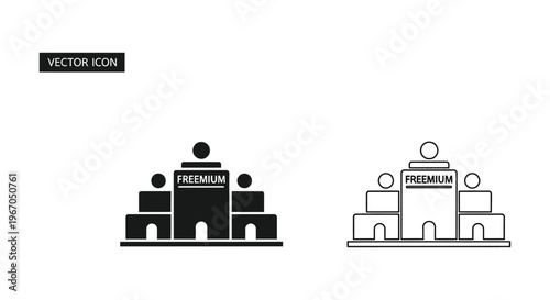 black and white icons of a business hierarchy Vector