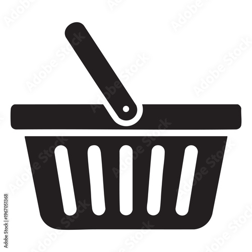 Shopping basket silhouette icon as PNG cutout