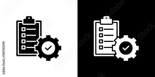 Project Management Icon Sheet Black And White