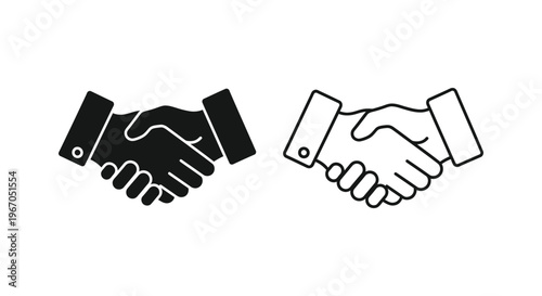 shaking hands in black and white Vector