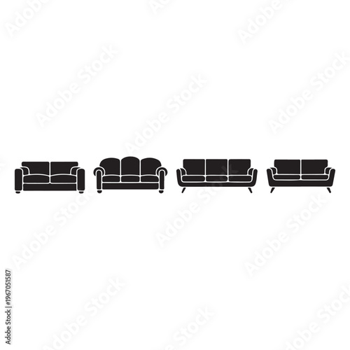 Sofa silhouette icon inspired by cozy lounge and home comfort lifestyle