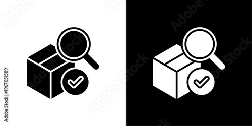 Product Inspection Icon Sheet Black And White