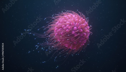 Pink Coral Polyp Tentacles Undulating in Deep Ocean Water Macro Detail Marine Biology Concept Macro Photography