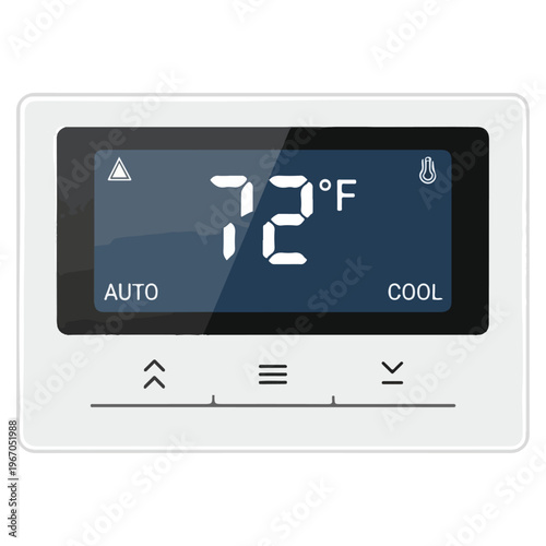 Smart Home Digital Thermostat Flat Vector Illustration