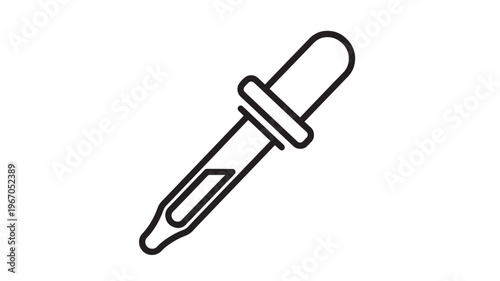Dropper icon with a liquid droplet for dispensing liquids in scientific research or medical applications