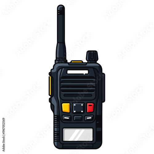 handheld walkie talkie flat vector illustration