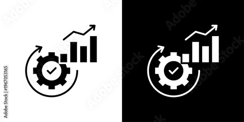 Continuous Improvement Icon Sheet Black And White