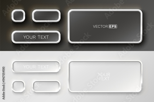 Modern Neumorphic UI elements, buttons, and banners.