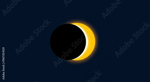 Crescent Moon Shape During Solar Eclipse Event.