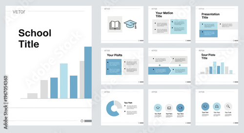 Education Presentation Template with Charts and Icons