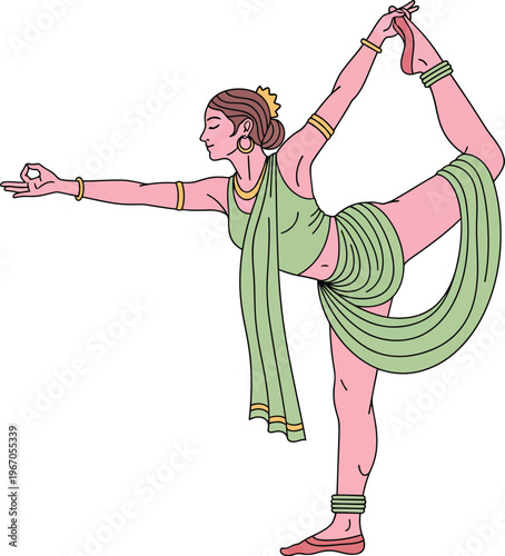 Woman Performing Natarajasana Yoga Pose with Grace.