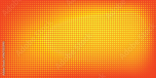 Abstract orange background with vibrant halftone dot pattern gradient eps10