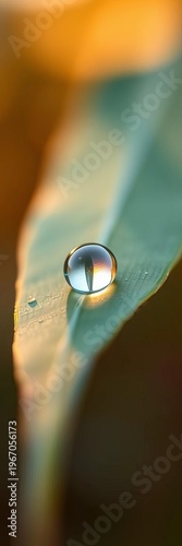 Tiny dewdrop jewel on a melaleuca leaf, captured in soft morning light, a miniature world of quiet beauty,  leaf,  soft light