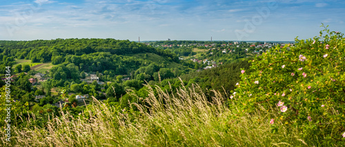 panoramic view from Babyna Mountain, which is located on the outskirts of the...