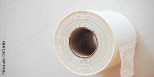 Soft toilet paper roll, close-up showing texture, cleanliness, texture