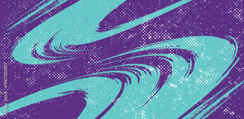Purple Teal Abstract Swirl Dynamic Flow Gradient Retro Background