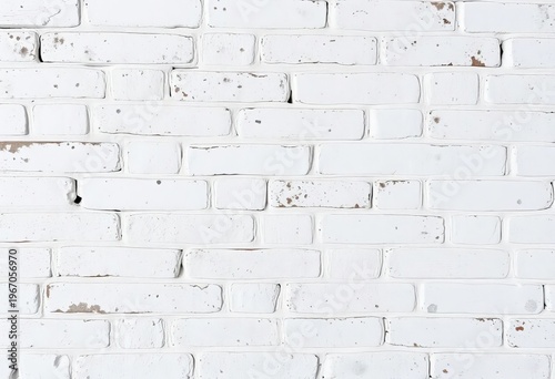 Weathered whitewashed brick wall, showing texture and subtle grime, aged, exterior