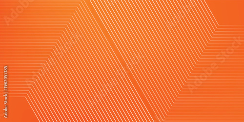 Abstract orange background with clean white zigzag geometric lines.