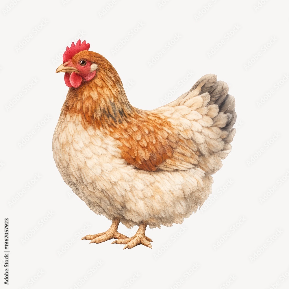 Fototapeta premium Realistic chicken farm illustration.