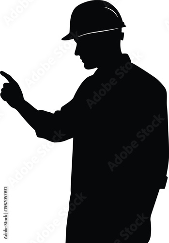 Silhouette of a factory worker industrial labor and manufacturing professional