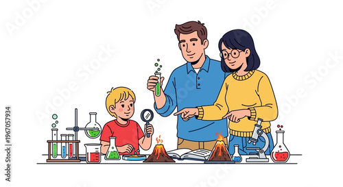 Family Science Experiment: Volcano Eruption and Chemistry Lab Fun