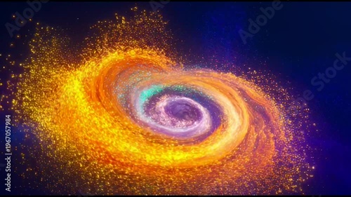 Abstract Swirling Cosmic Nebula with Vibrant Colors.